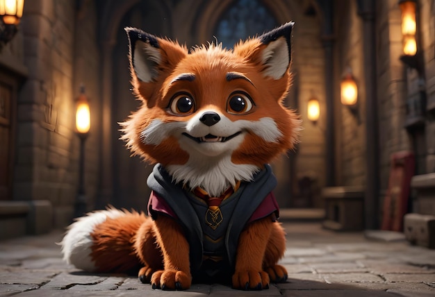 A Friendly Fox in a Medieval Setting