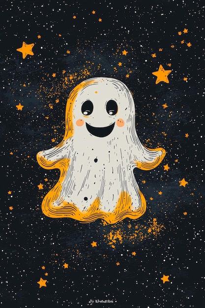 Friendly Ghost in a Starry Night