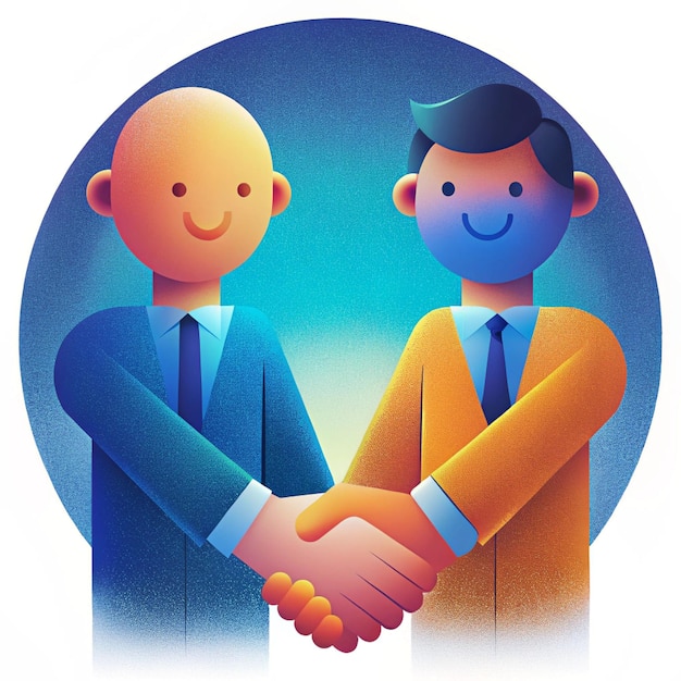 Photo friendly handshake business agreement icon vector illustration