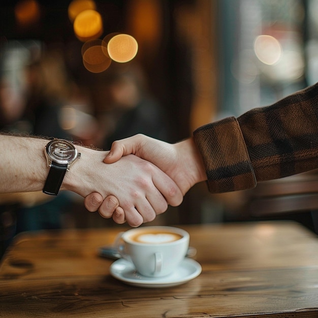 Friendly handshake between two people Suggesting a moment of camaraderie and trust