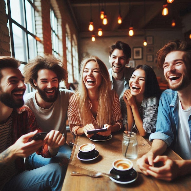 Friends at a Cafe