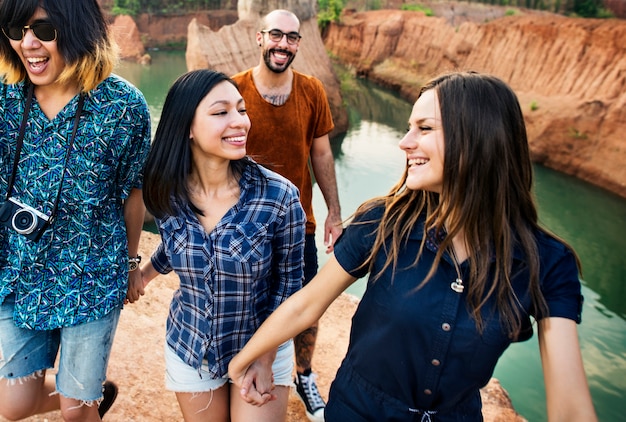 Friends at a canyon