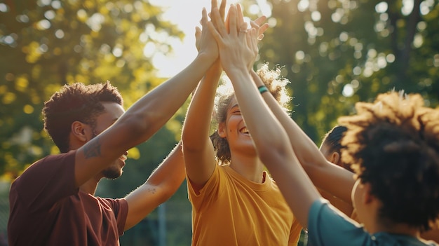 Friends Celebrating with HighFives