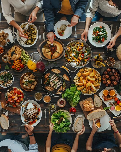 Friends Cooking And Sharing A Background