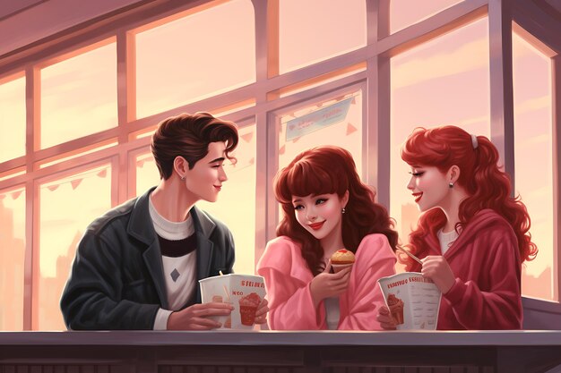 Friends enjoying ice cream together