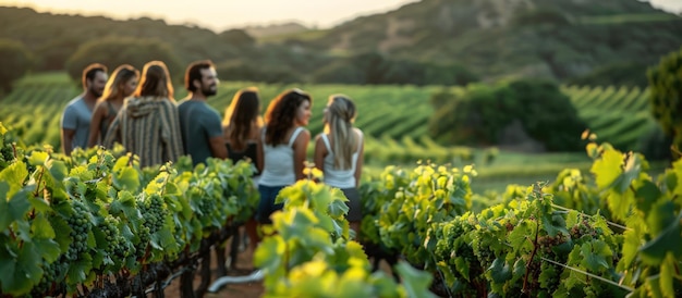 Photo friends enjoying a winery tour