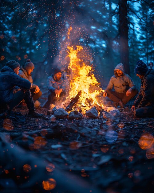 Friends Going On A Camping Trip Sitting Background