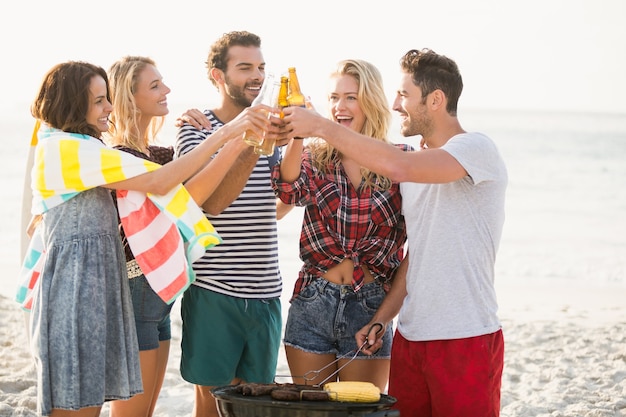 Friends having a barbecue