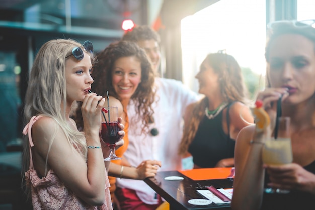 Friends having a drink