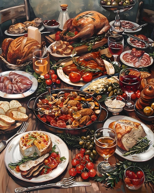 Friends Hosting A Potluck Dinner Party Background