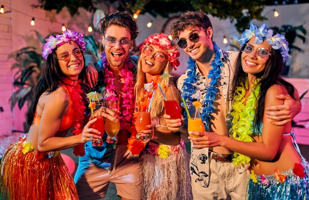 Friends partying together