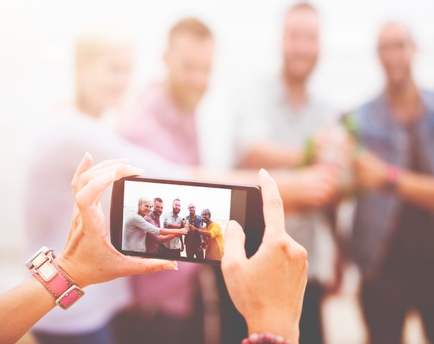 Friends taking a selfie