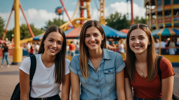 Friends at a Theme Park