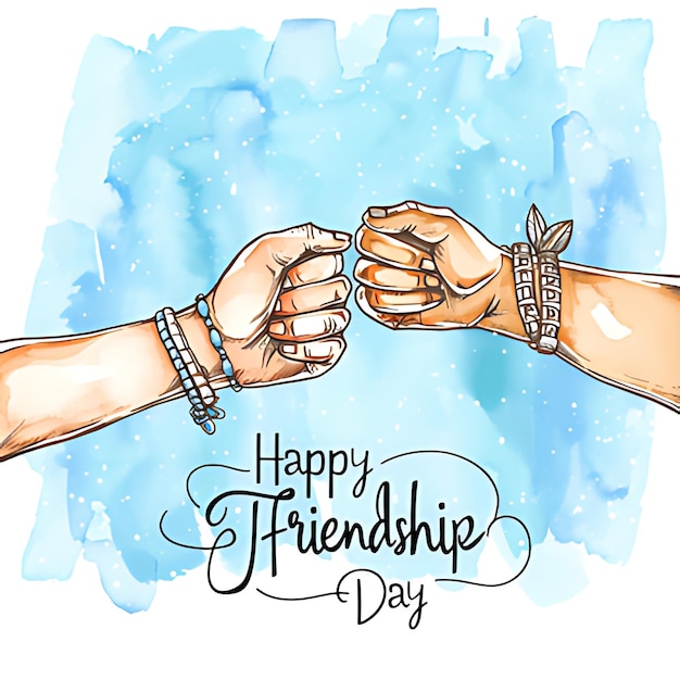 Friendship day background with hands templates