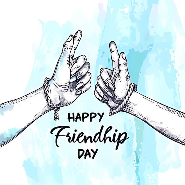 Friendship day background with hands templates