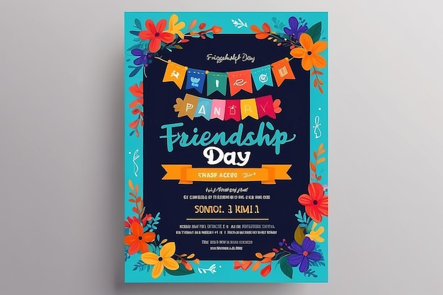 Photo friendship day celebration invitation template