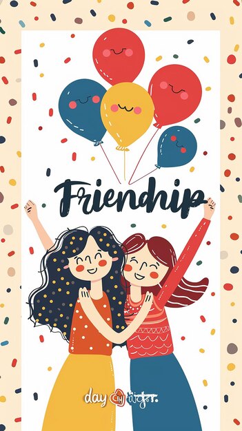 Photo friendship day celebration poster template design04