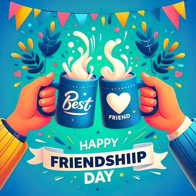 Friendship day hand drawn best friend