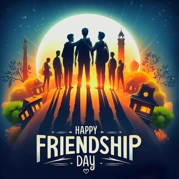 Friendship day poster banner for social media