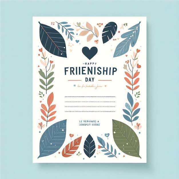 Photo friendship day poster on light blue background