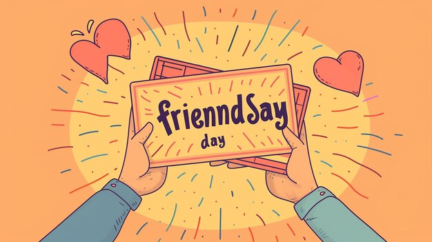 Photo friendship day poster with card design