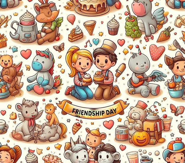 Friendship Day Seamless Pattern Background