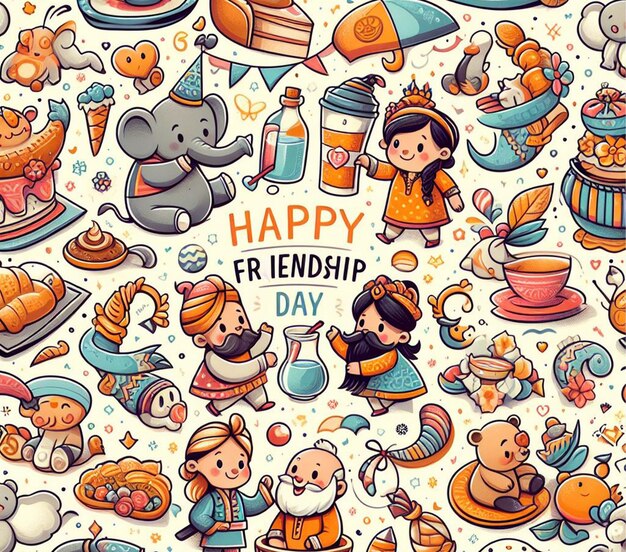 Friendship Day Seamless Pattern Background