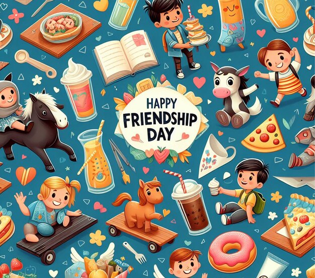 Friendship Day Seamless Pattern Background