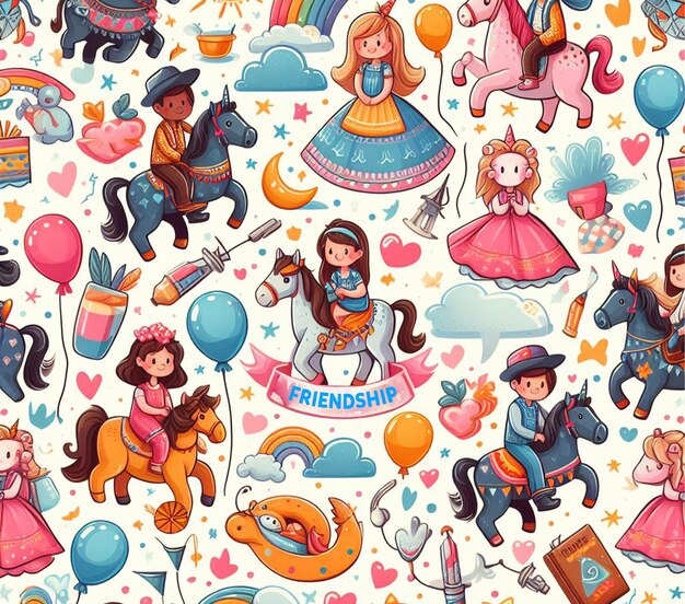 Friendship Day Seamless Pattern Background