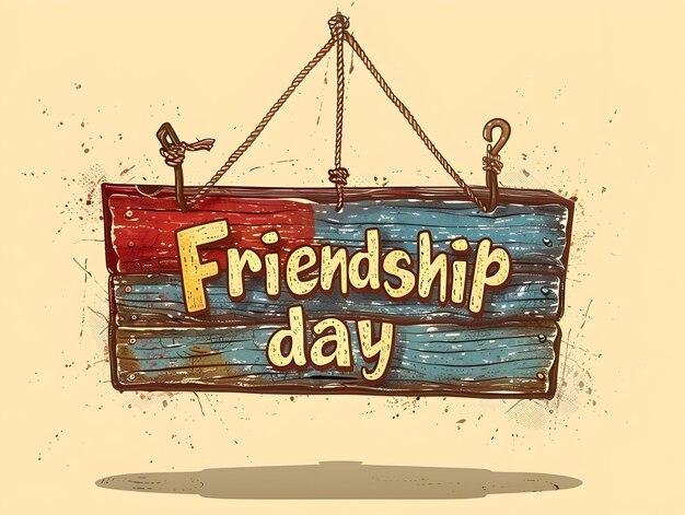 Friendship Day Signboard with Ivory Background