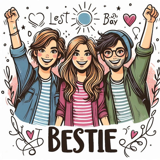 Photo friendship day theme bestie day flyer