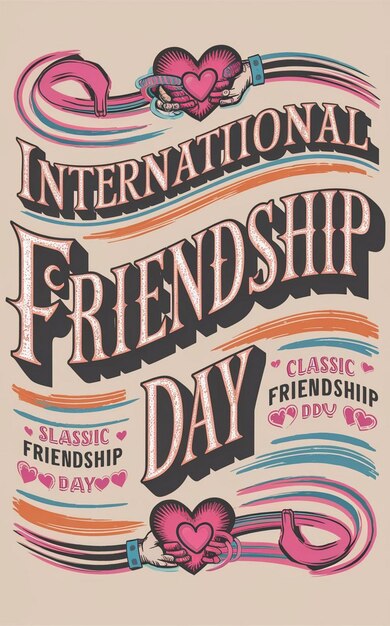 friendship day typography design illustration