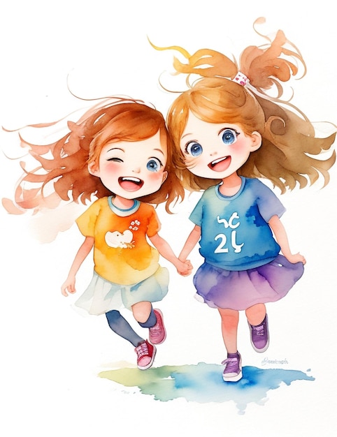 Friendship day wallpaper watercolor style