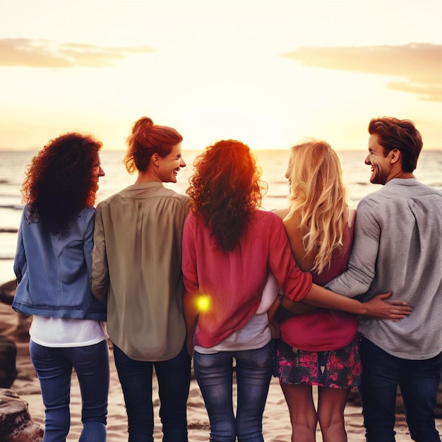 Photo friendship gathering casual allies group concept