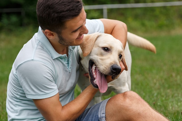 Friendship of man and dog.