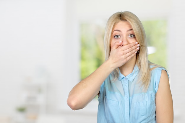 Frightened and shocked girl