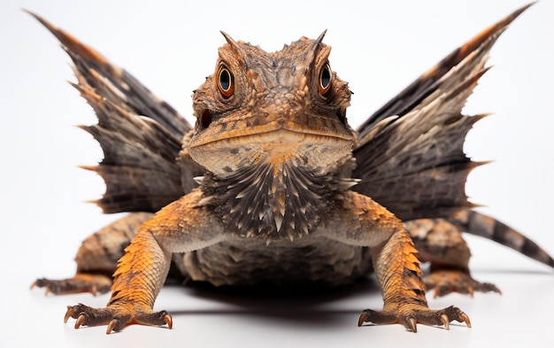 Frilled Lizard isolated on a transparent background