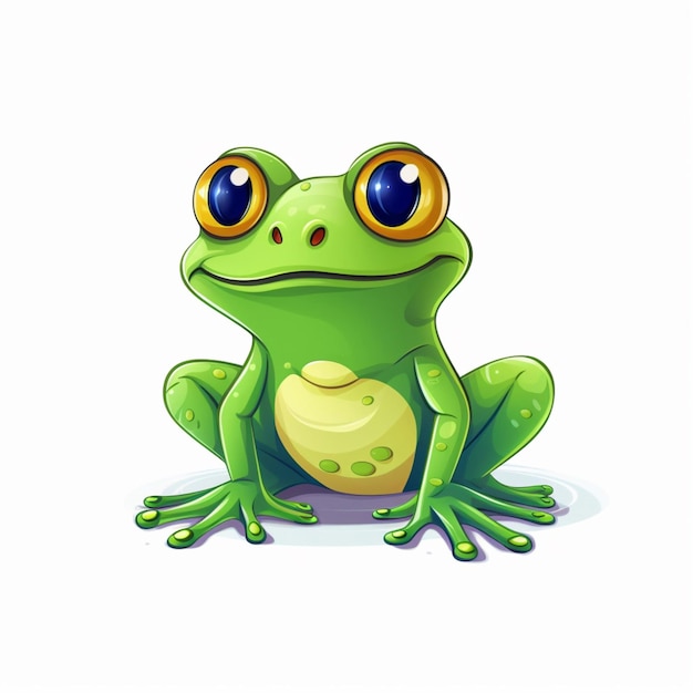 Frog 2d cartoon vector illustration on white background