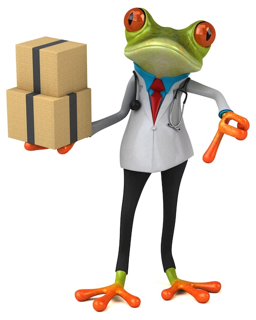 Photo frog doctor 3d illustration