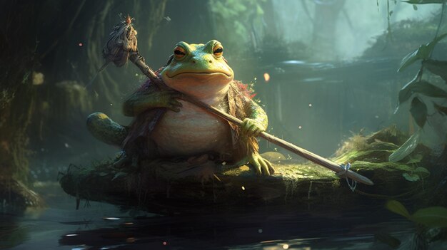 Photo frog prince concept art illustration