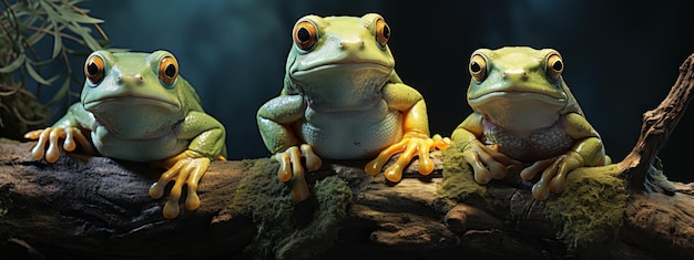 frog sitting on branch