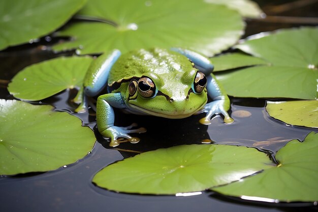 A frog and a water