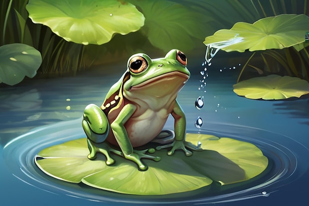 Photo a frog and a water