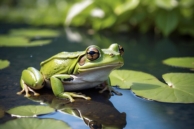 A frog and a water