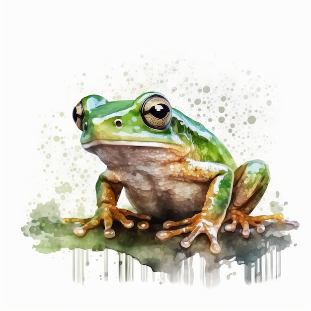 Frog watercolor style Generative AI