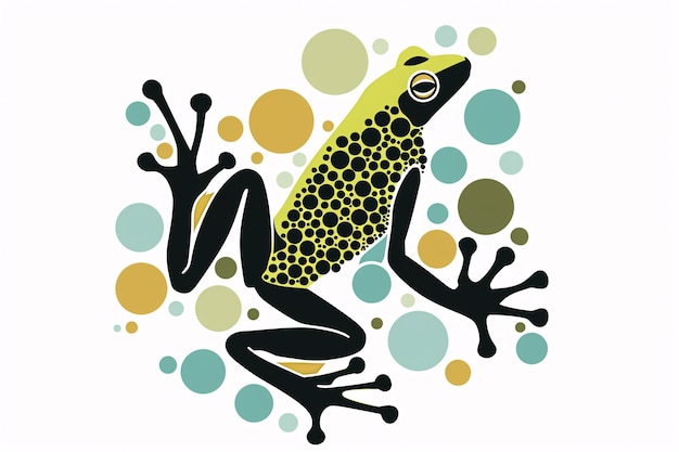 a frog with dots on it