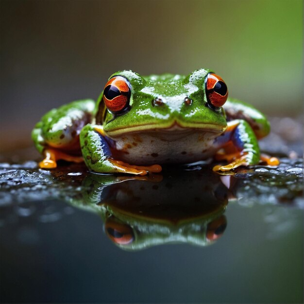 Frog with leaf