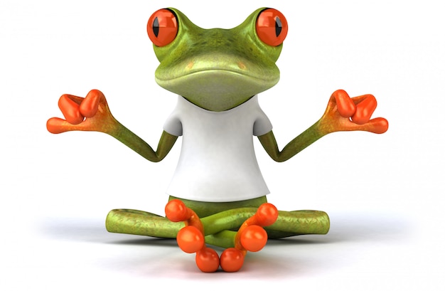 Frog with a white t-shirt 3D illustration