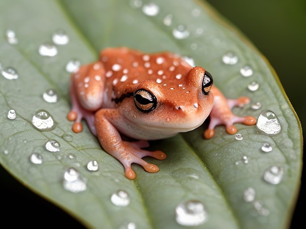 frogs on taro leaves and dew 7