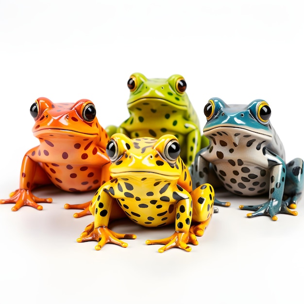 Photo frogs on a white background